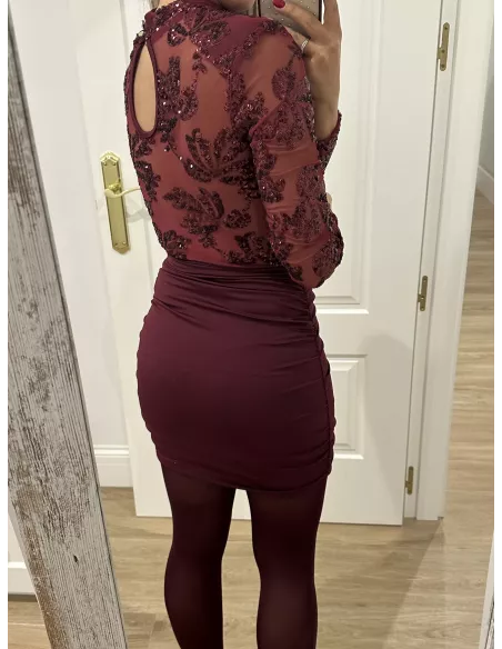 Vestido Celín burdeos