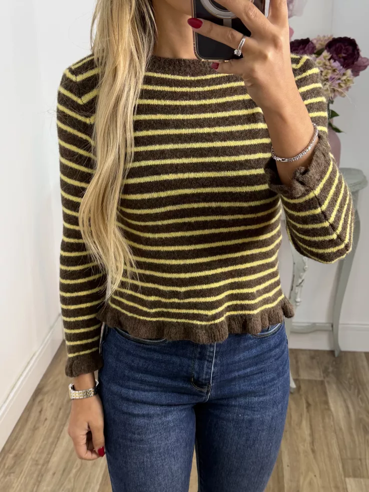 Jersey Fina chocolate y amarillo