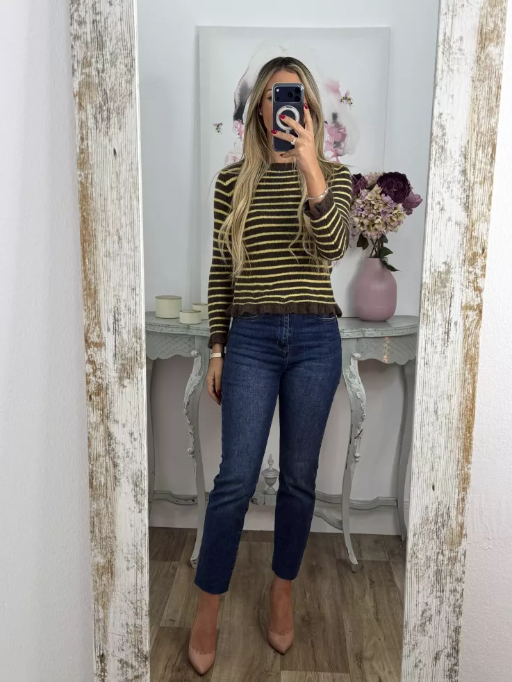 Jersey Fina chocolate y amarillo