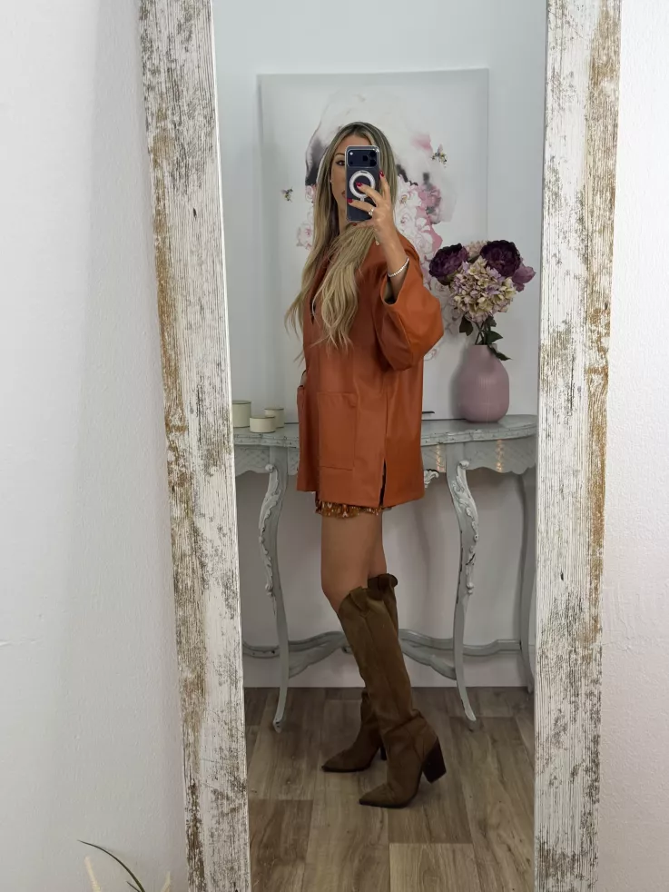 Blusón polipiel teja