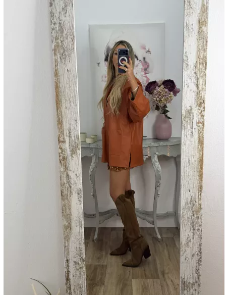 Blusón polipiel teja