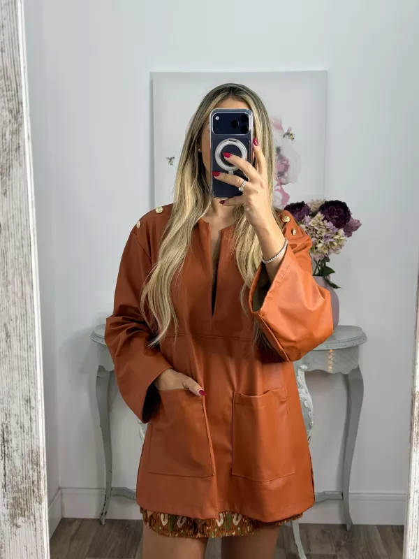 Blusón polipiel teja