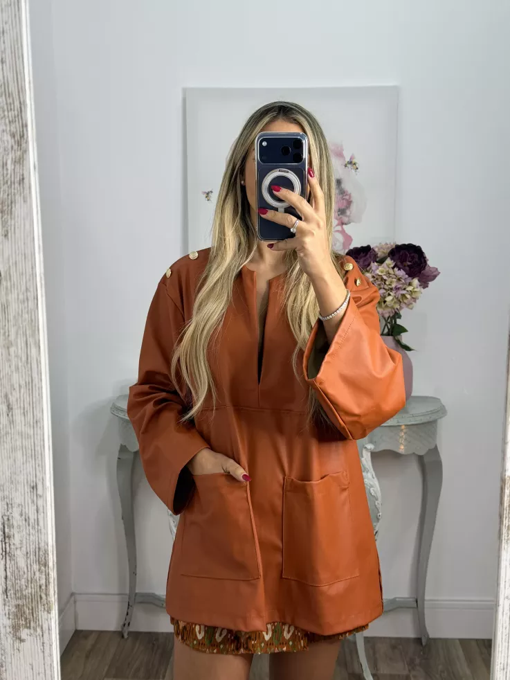 Blusón polipiel teja