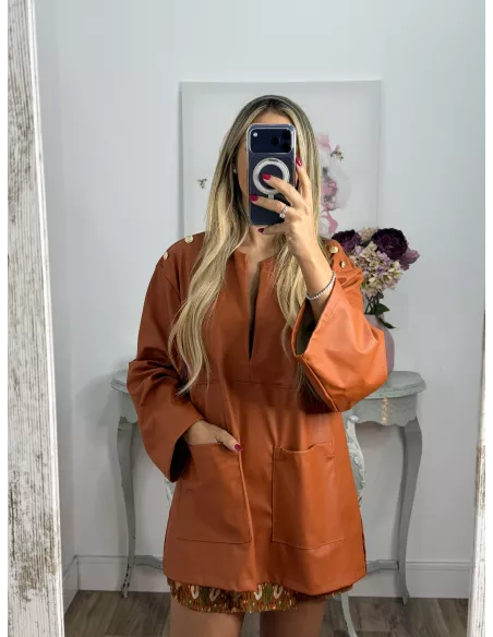 Blusón polipiel teja