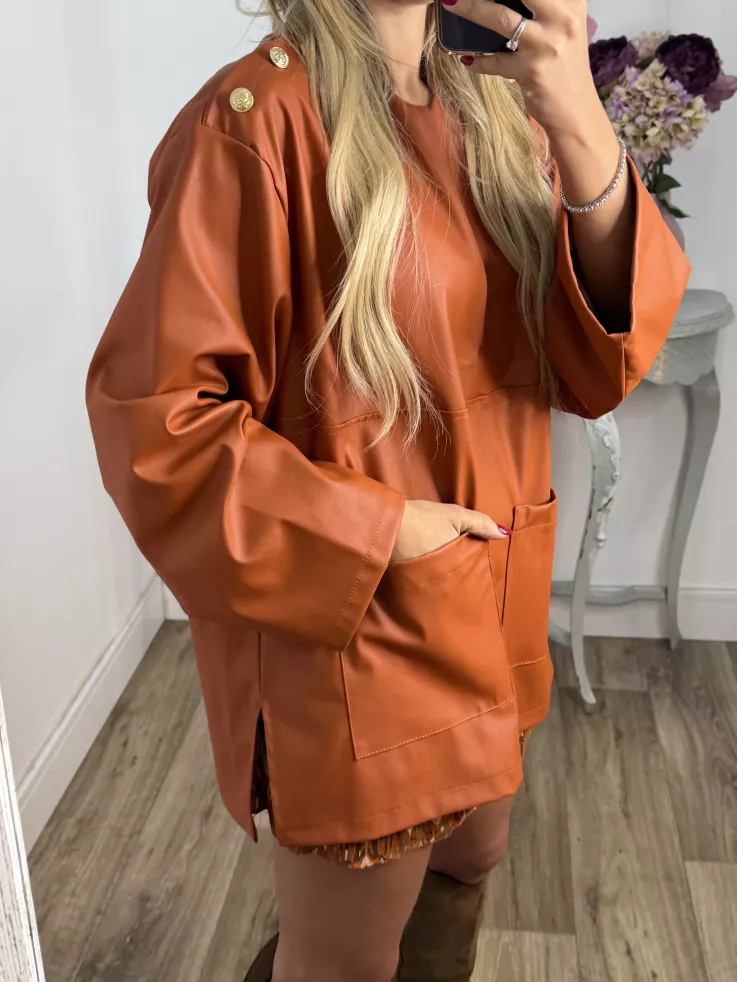 Blusón polipiel teja