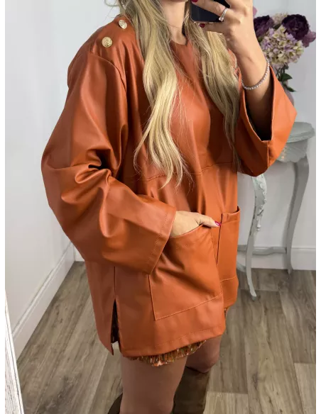 Blusón polipiel teja