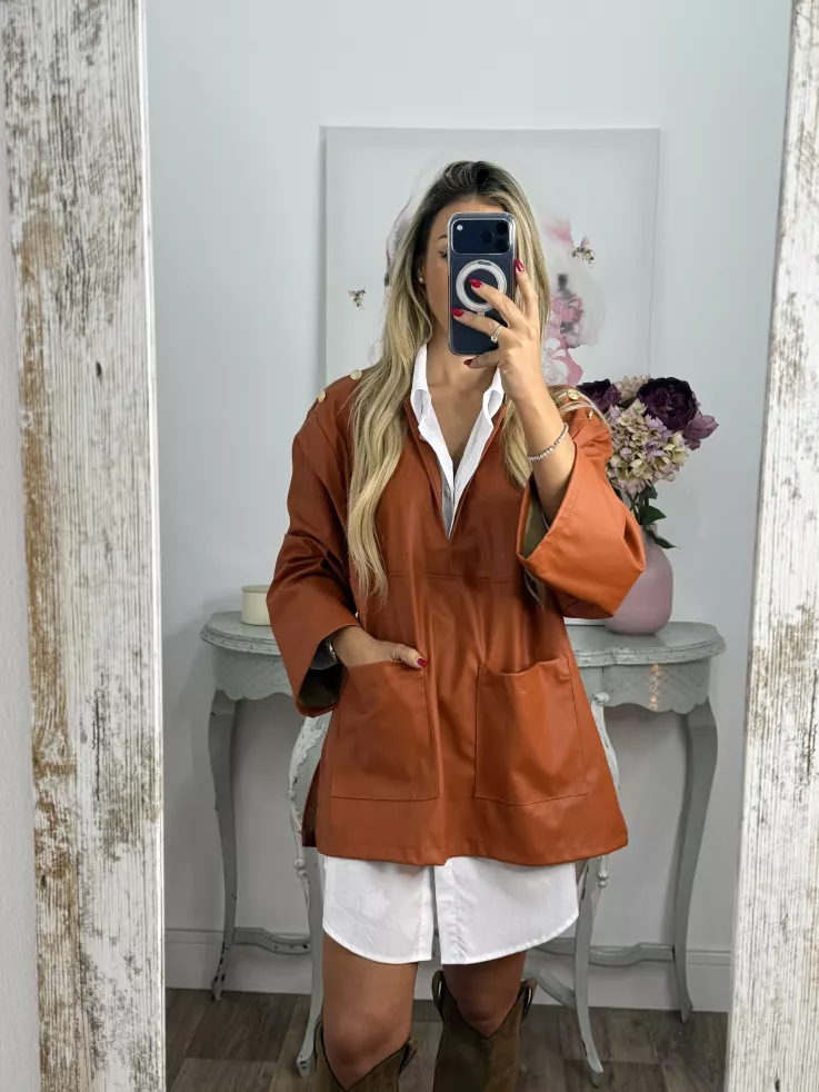 Blusón polipiel teja