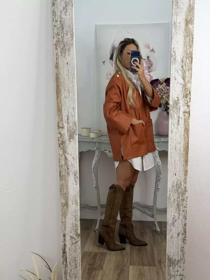 Blusón polipiel teja