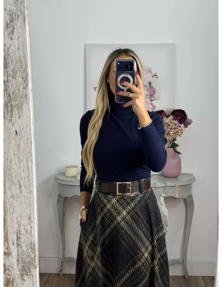 Jersey Deep cuello alto azul marino