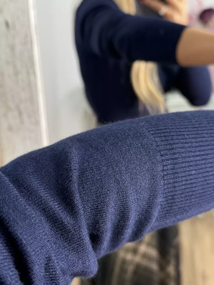 Jersey Deep cuello alto azul marino