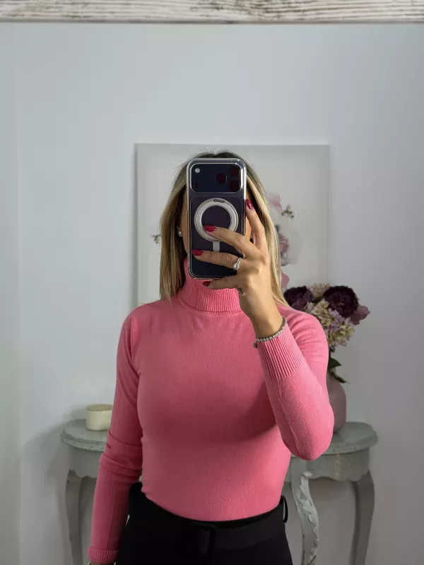 Jersey Deep cuello alto rosa