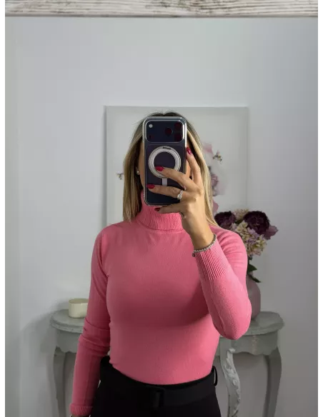 Jersey Deep cuello alto rosa