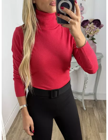 Jersey Deep cuello alto fresa