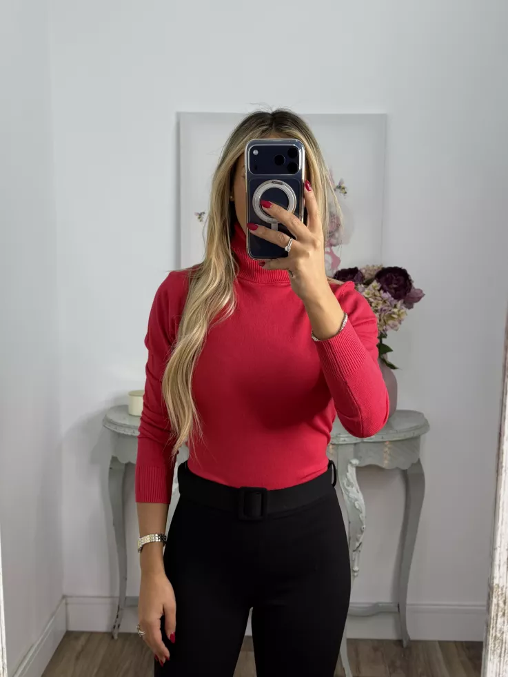 Jersey Deep cuello alto fresa