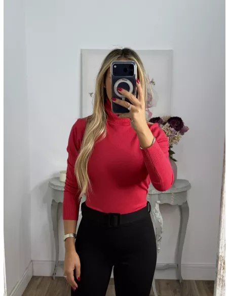 Jersey Deep cuello alto fresa