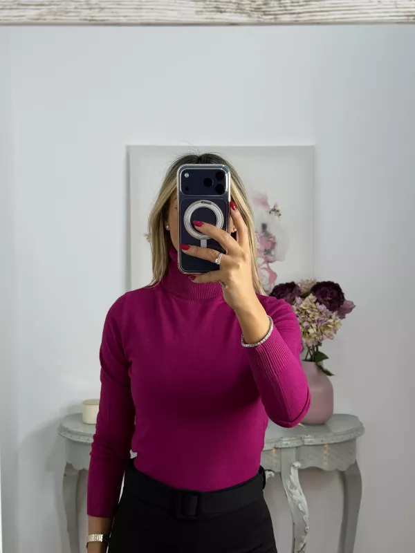 Jersey Deep cuello alto buganvilla