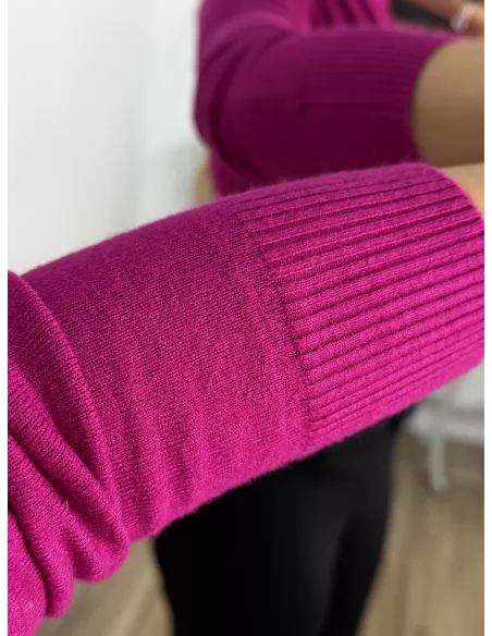 Jersey Deep cuello alto buganvilla