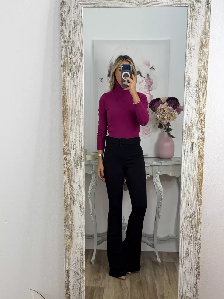 Jersey Deep cuello alto buganvilla