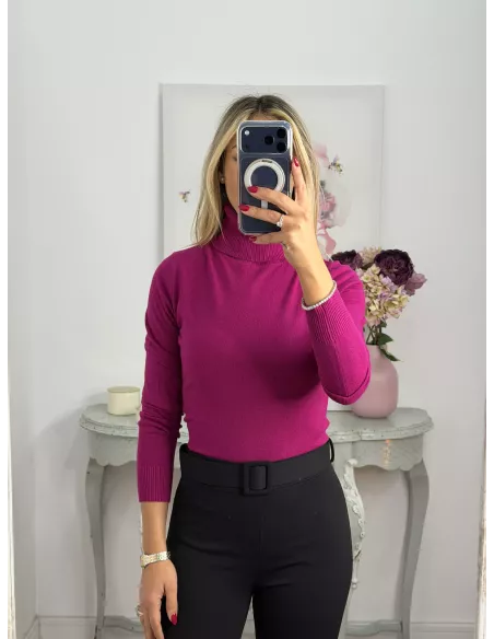 Jersey Deep cuello alto buganvilla