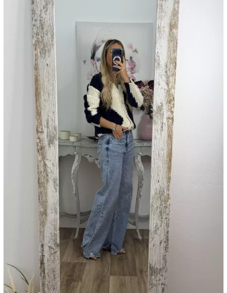 Cardigan Karina tonos azules