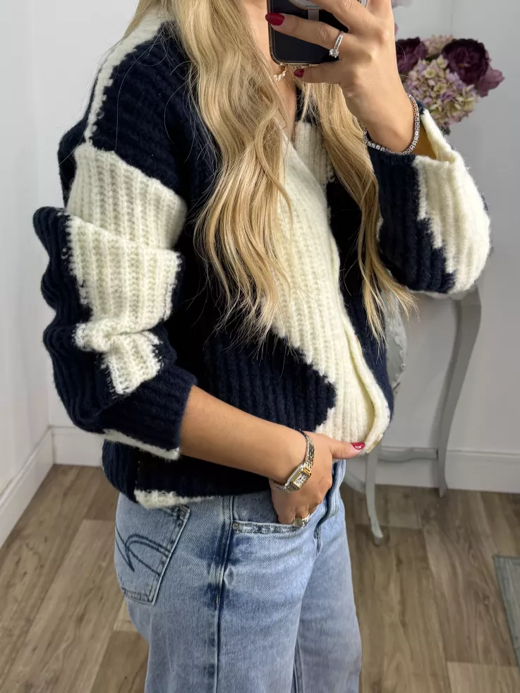 Cardigan Karina tonos azules