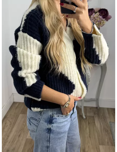 Cardigan Karina tonos azules