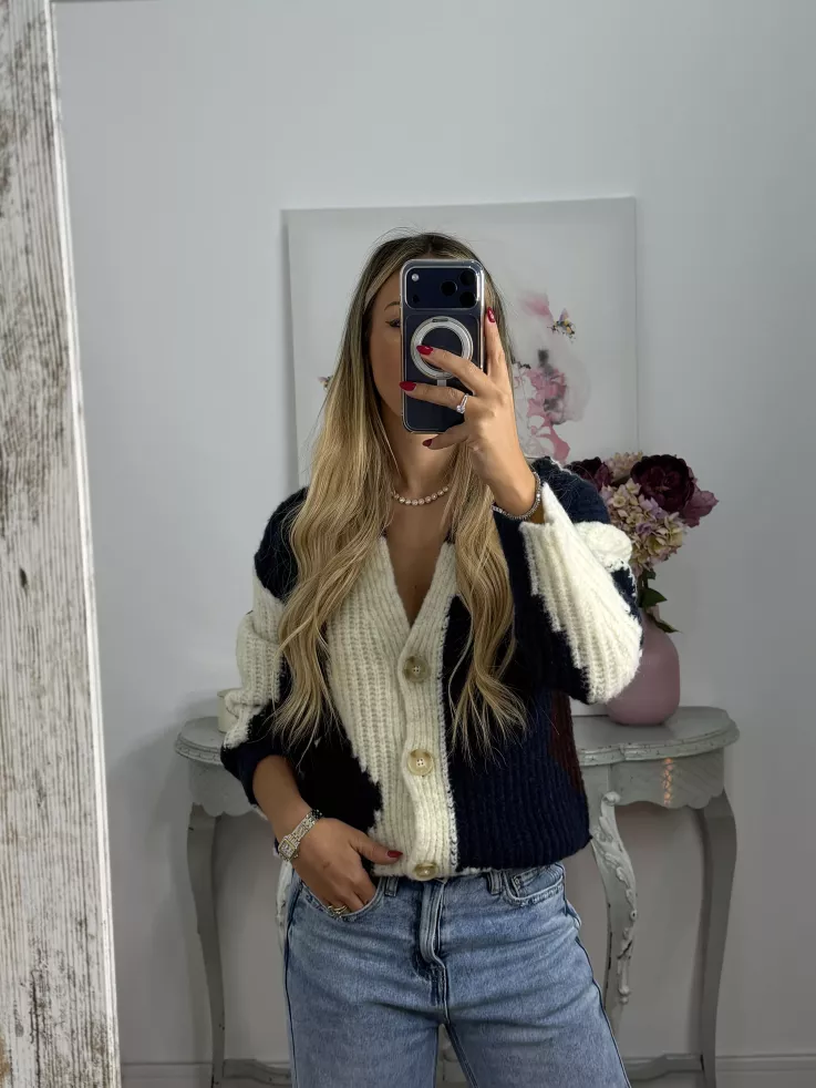 Cardigan Karina tonos azules