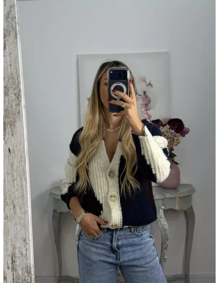 Cardigan Karina tonos azules