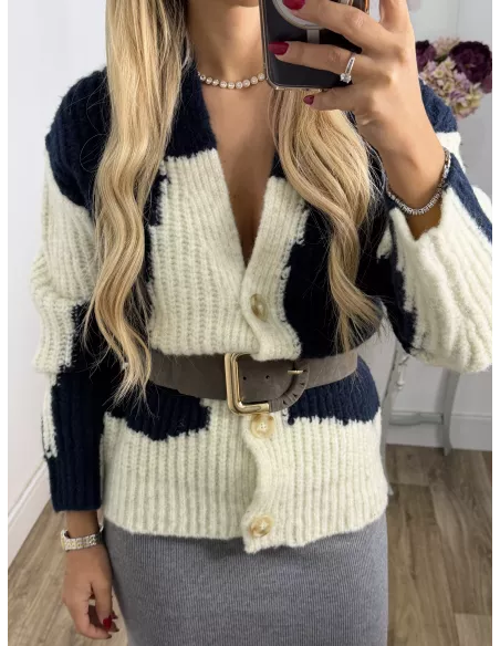 Cardigan Karina tonos azules