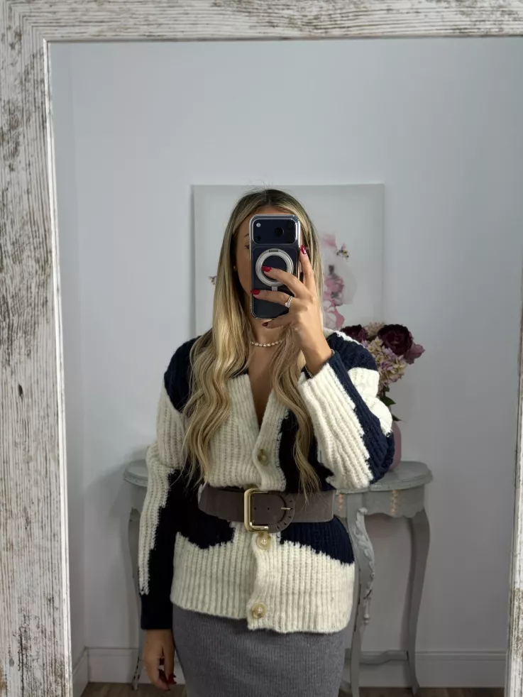 Cardigan Karina tonos azules