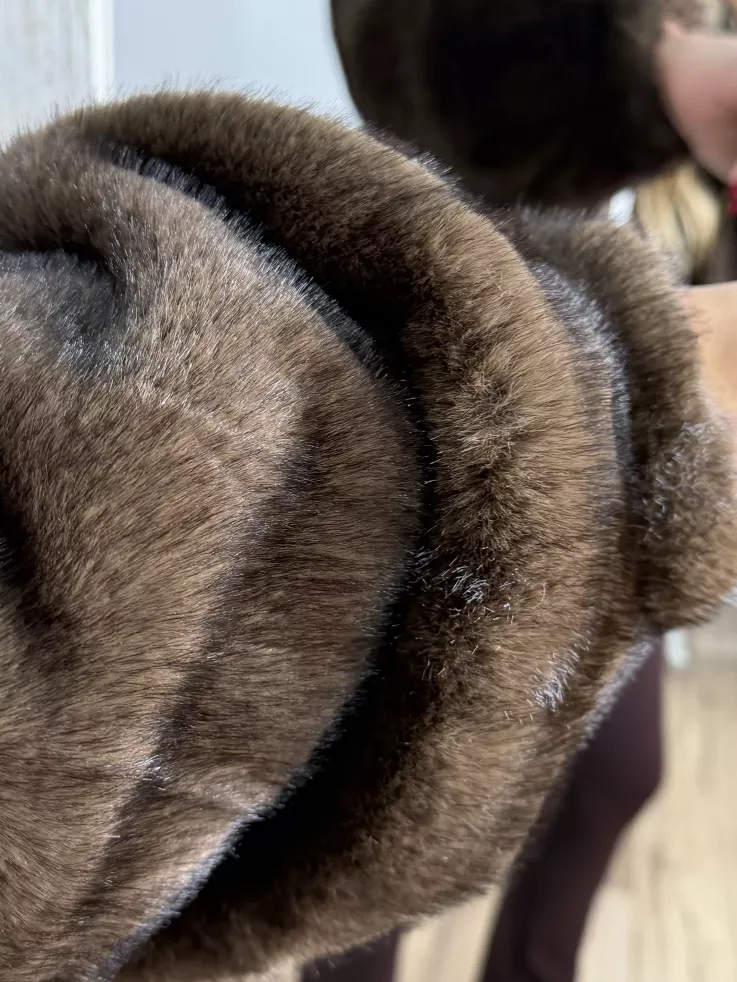 Abrigo bombero pelito marrón