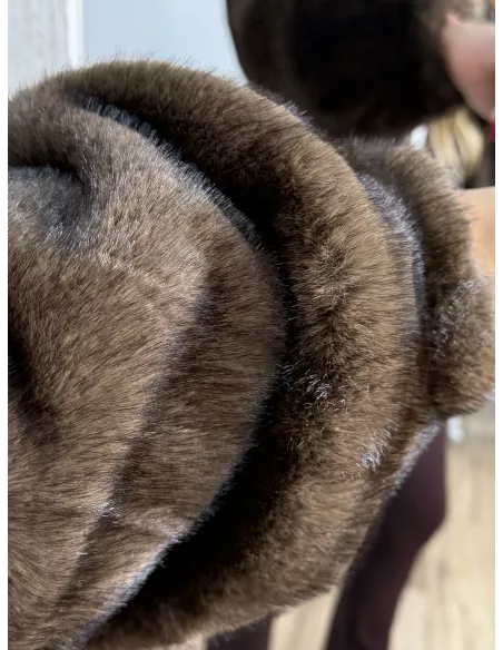 Abrigo bombero pelito marrón