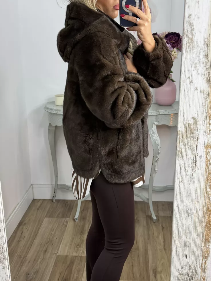 Abrigo bombero pelito marrón