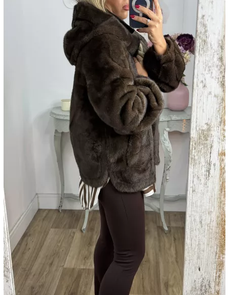 Abrigo bombero pelito marrón