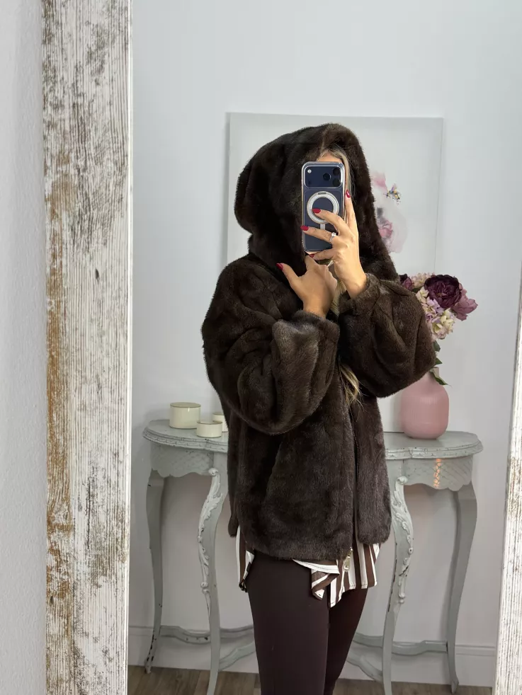 Abrigo bombero pelito marrón