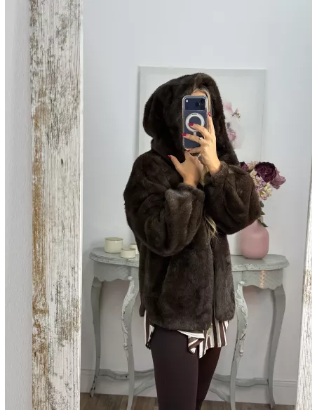 Abrigo bombero pelito marrón