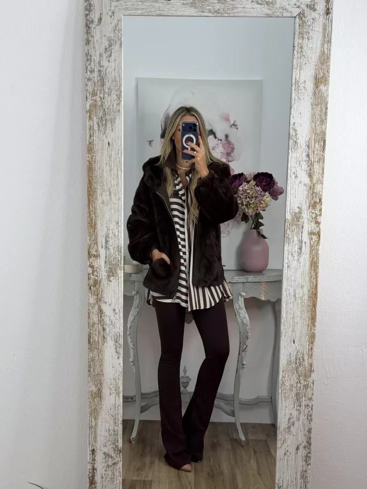 Abrigo bombero pelito marrón