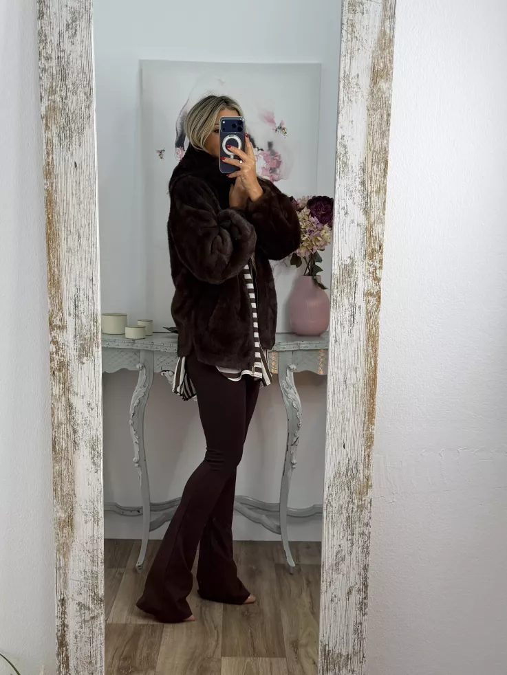 Abrigo bombero pelito marrón