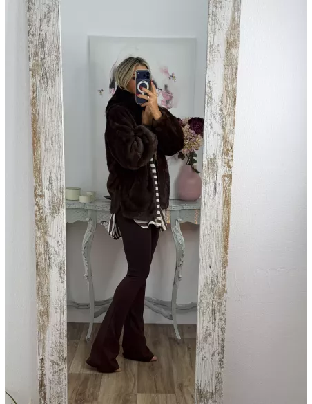 Abrigo bombero pelito marrón