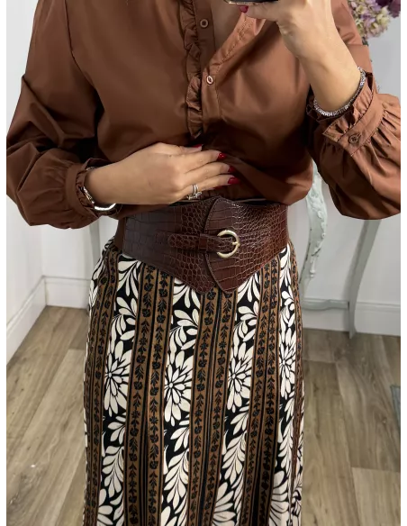 Falda micropana estampada