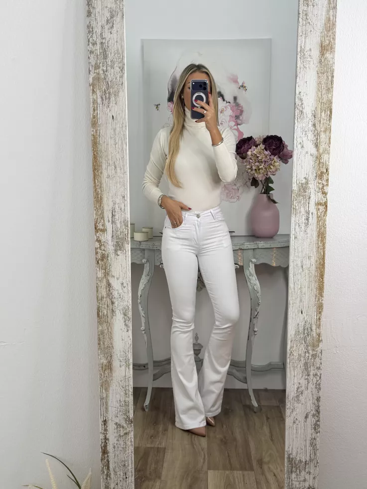 Jersey Deep cuello alto hueso