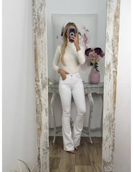 Jersey Deep cuello alto hueso