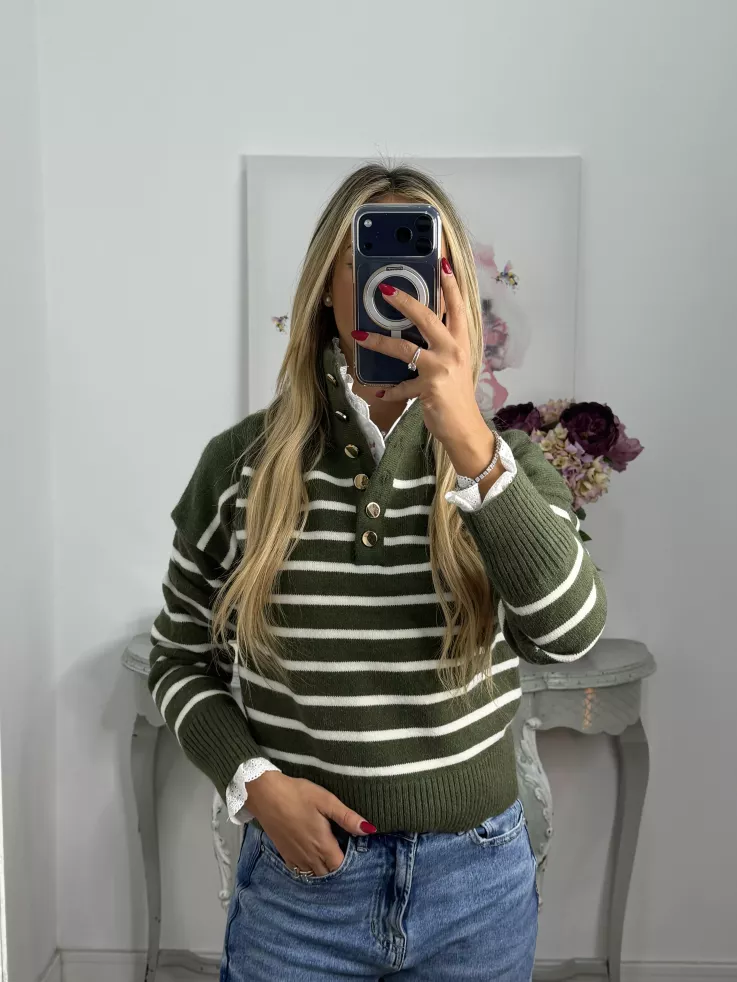 Jersey Gamma verde raya blanca