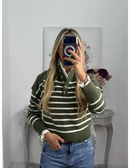 Jersey Gamma verde raya blanca