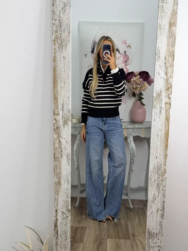 Jersey Gamma negro raya blanca