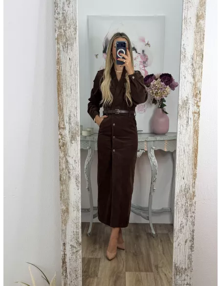 Vestido de pana chocolate