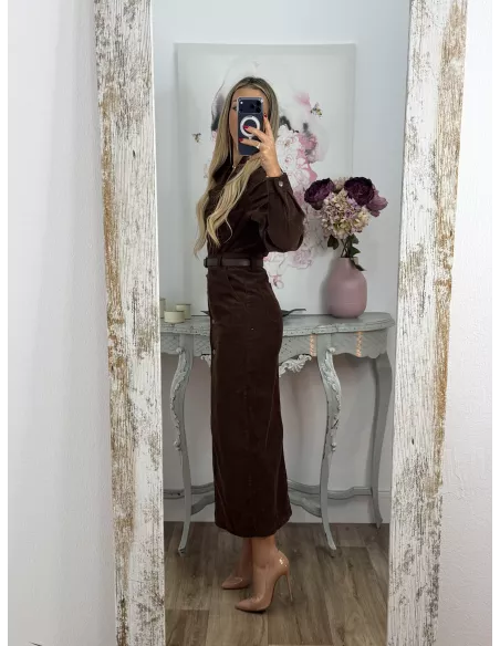 Vestido de pana chocolate