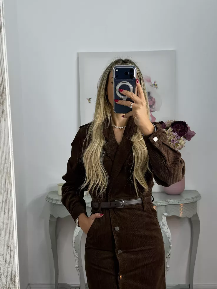 Vestido de pana chocolate