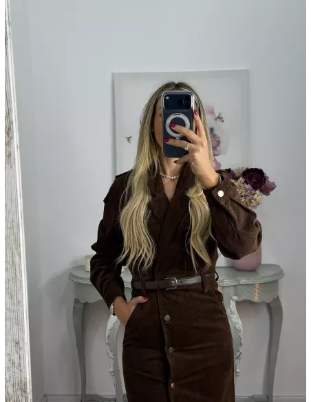 Vestido de pana chocolate
