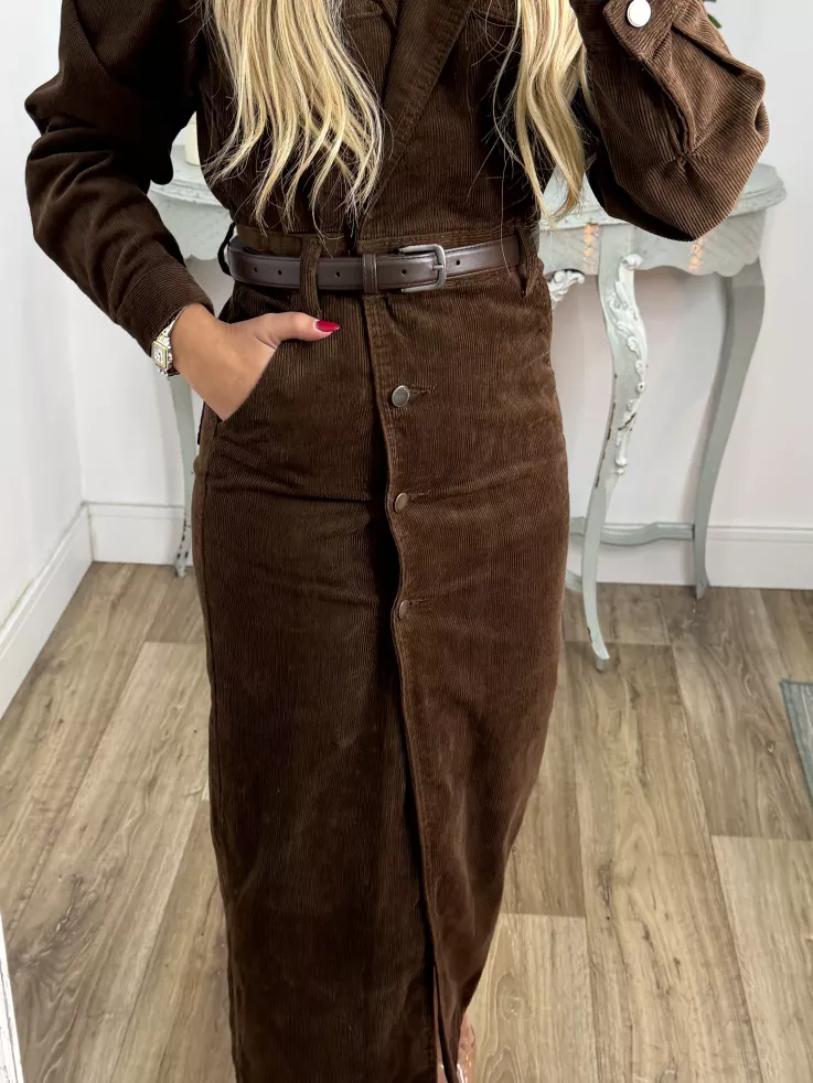 Vestido de pana chocolate